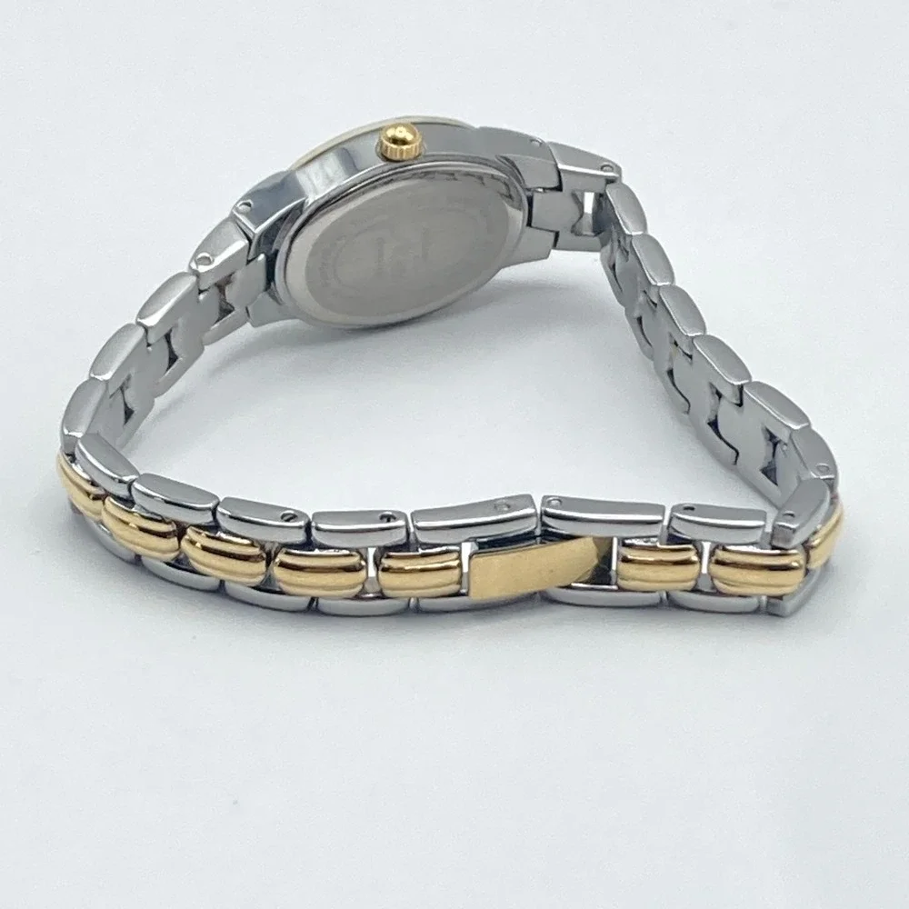 Armitron Now Womens Watch 17mm Silver Gold Two Tone Faceted New Battery SMALL 6
